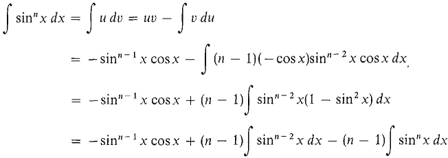 Elementary Calculus Reduction Formulas Sine And Cosine